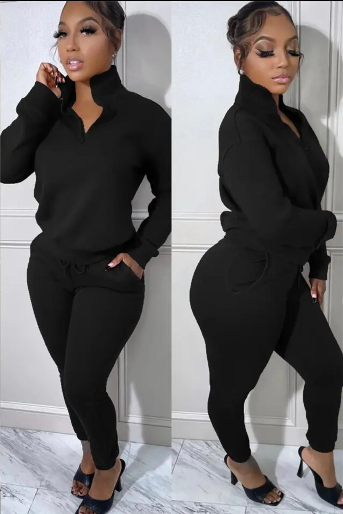 Onyx Zip Up Set